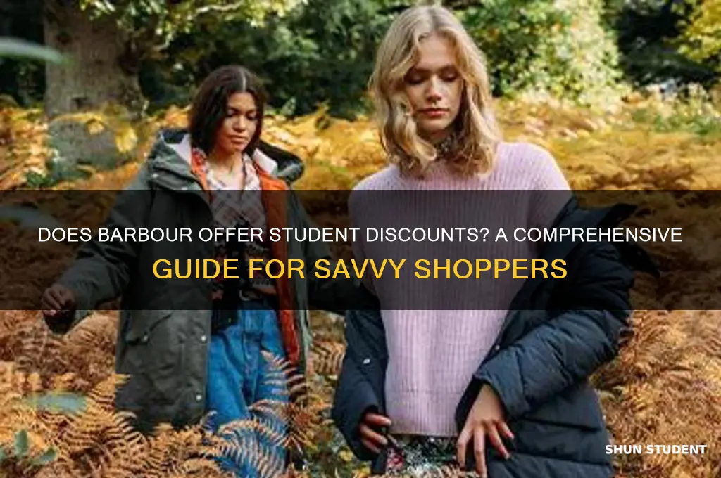 does barbour do student discount