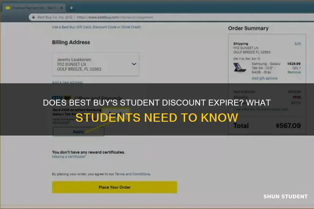 does best buy student discount end