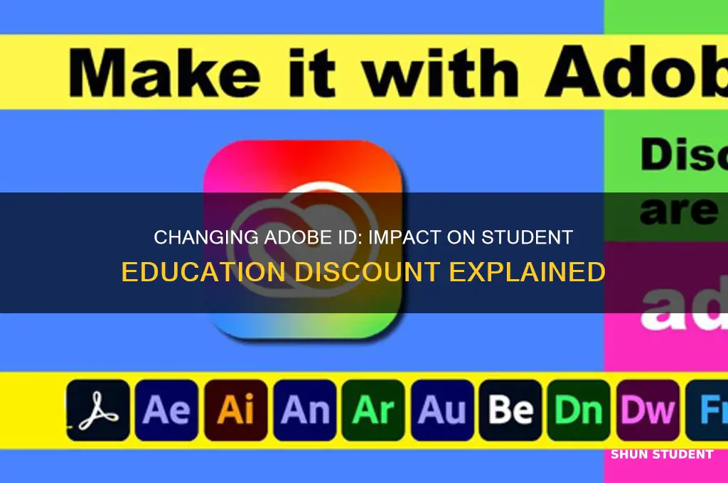 does changing adobe id affect student education discount