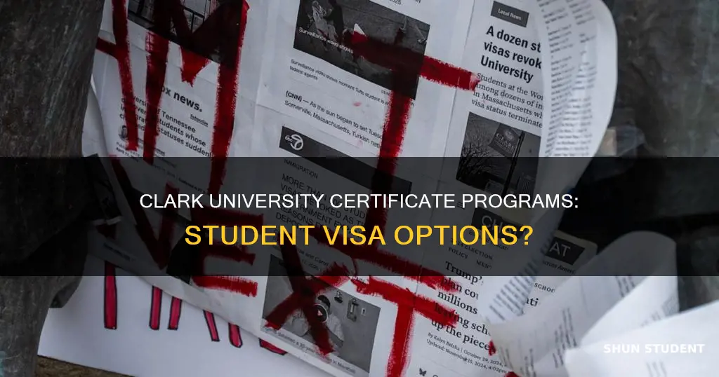 does clark university certificate programs give student visa