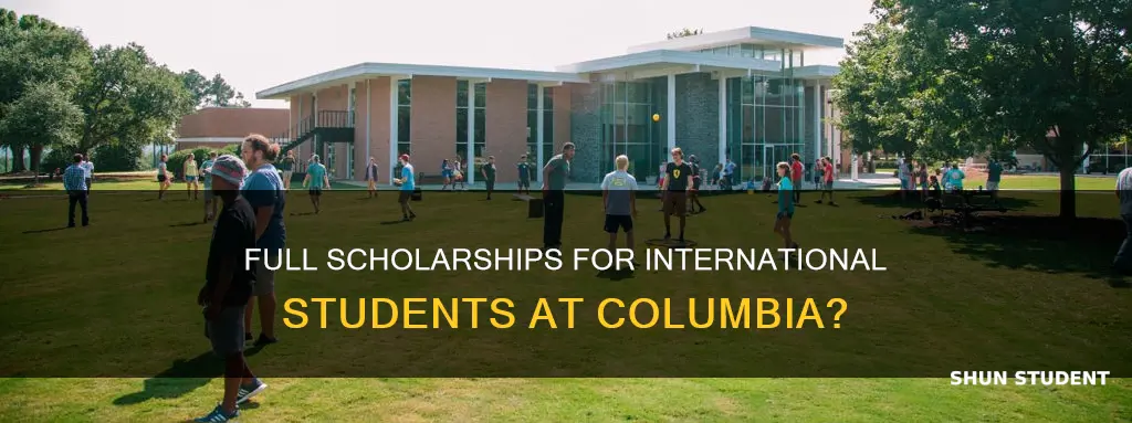 does columbia give full scholarships to international students