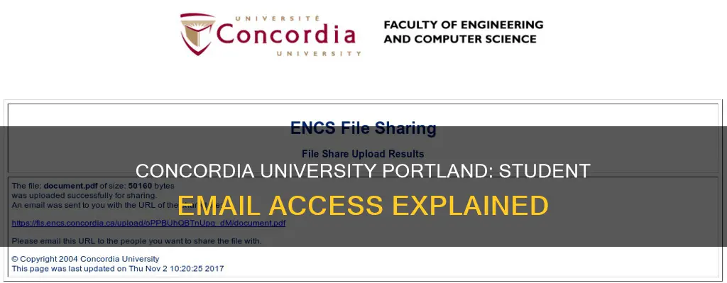 does concordia university portland have student email