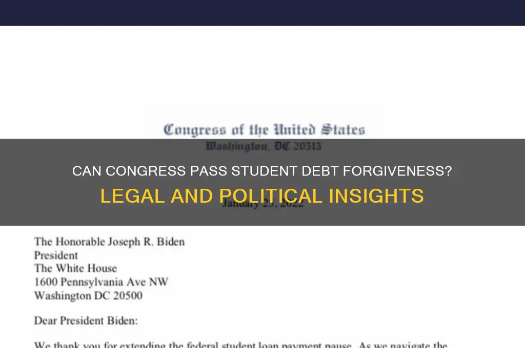 does congress have to pass student debt forgiveness
