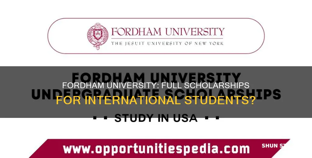 does fordham university give full scholarships to international students