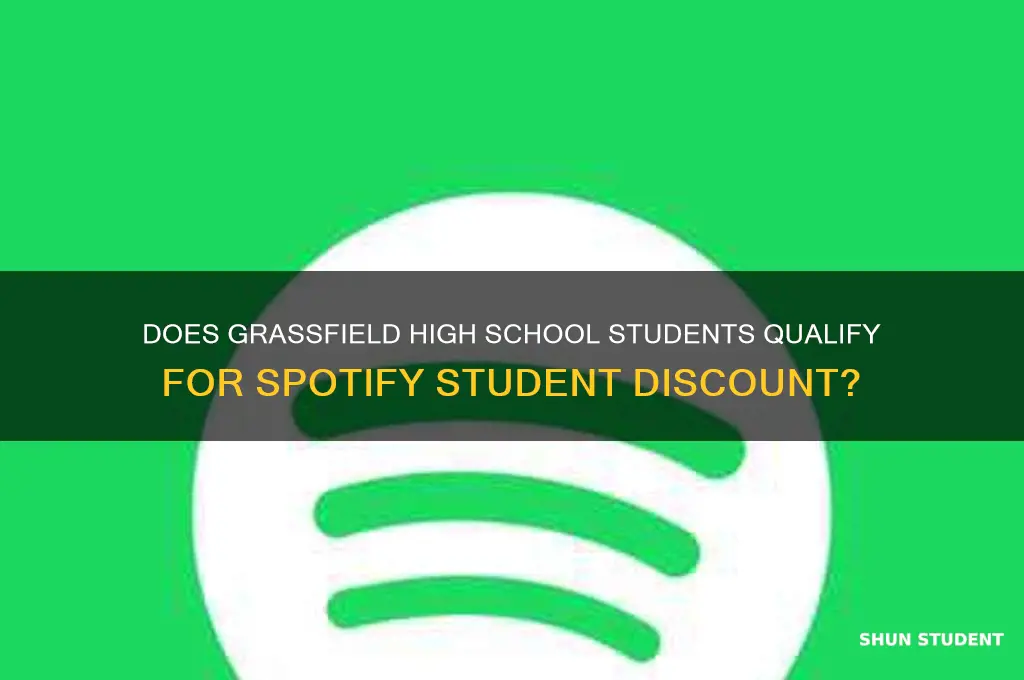 does grassfeild hishschool qualify for the spotify student discount