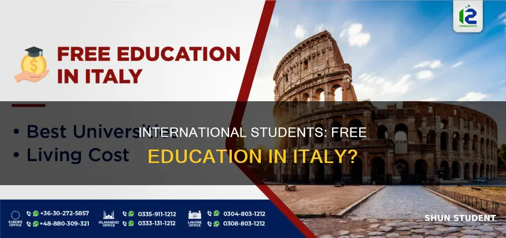 does italy provide free education for international students