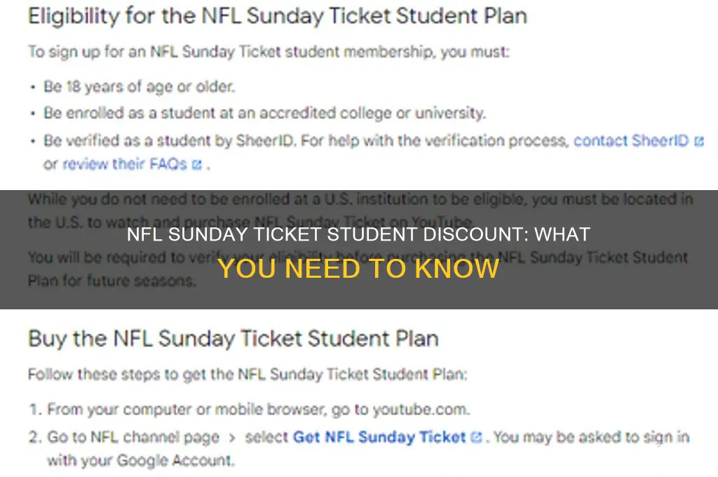 does nfl sunday ticket have a student discount
