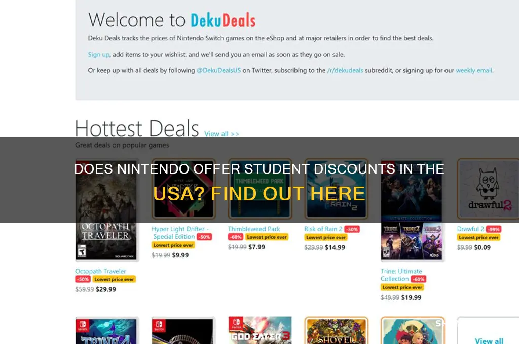 does nintendo student discount work in usa