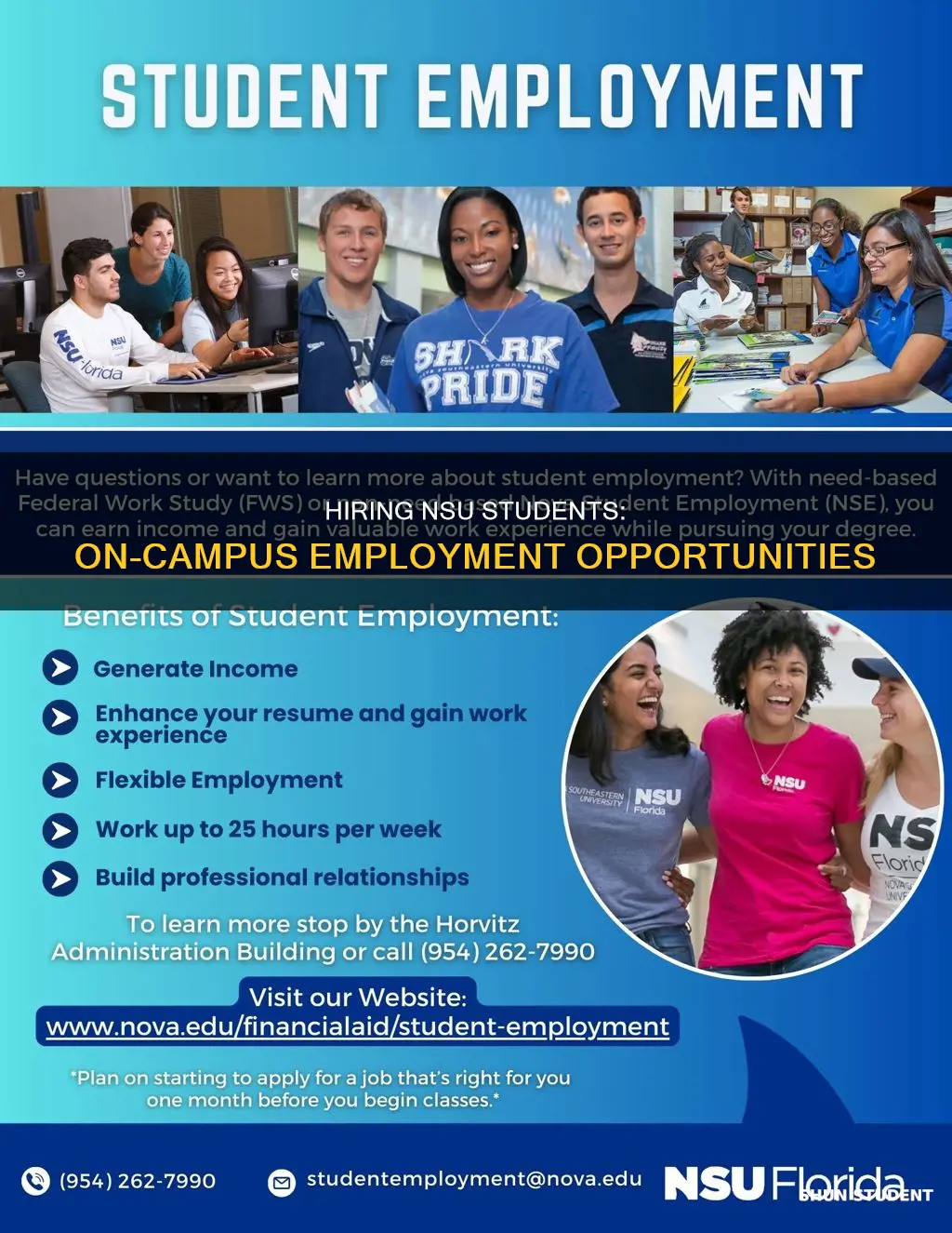 does nova southeastern university hire students