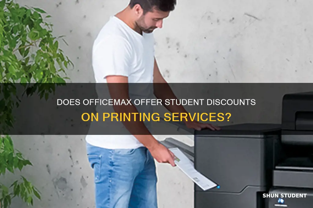 does officemax offer student discounts on printing