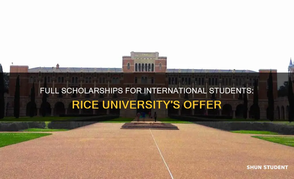 does rice university give full scholarships to international students