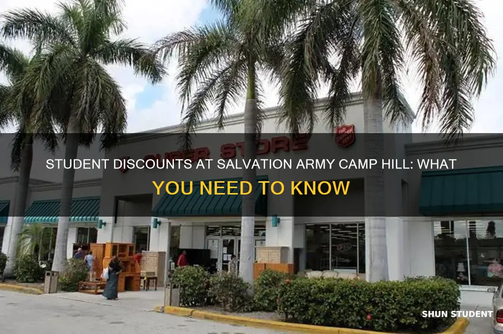 does salvation army camp hill have student discounts