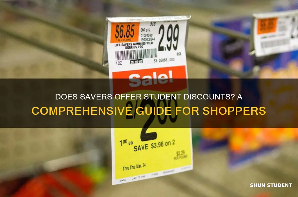 does savers do student discount
