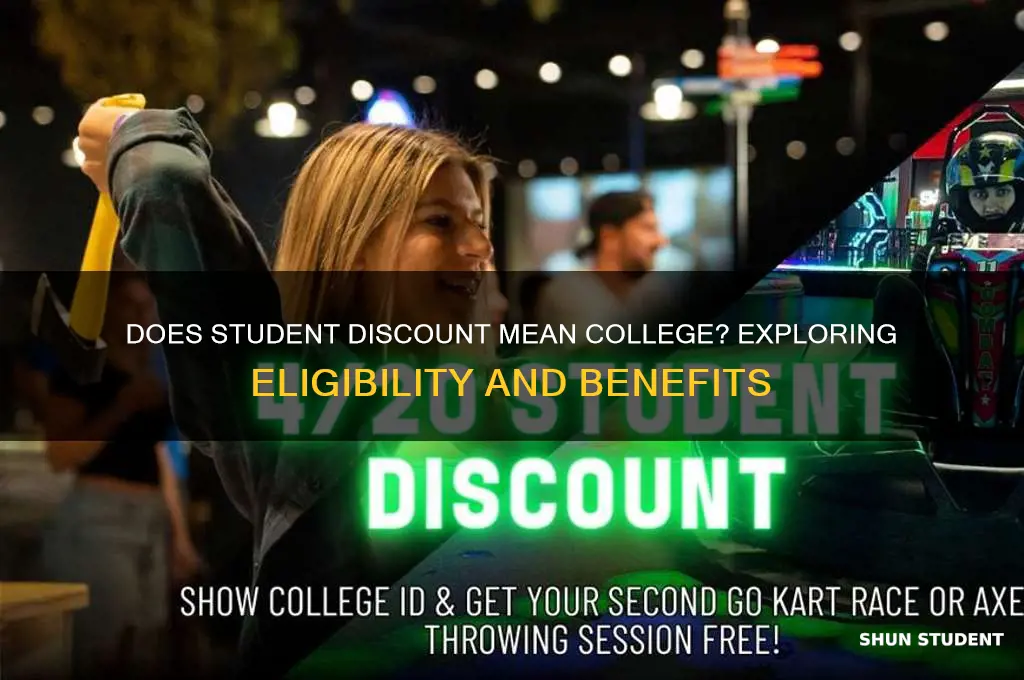 does student discount mean college