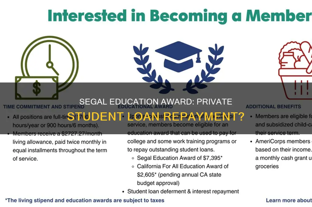 does the segal education award pay off private student loans
