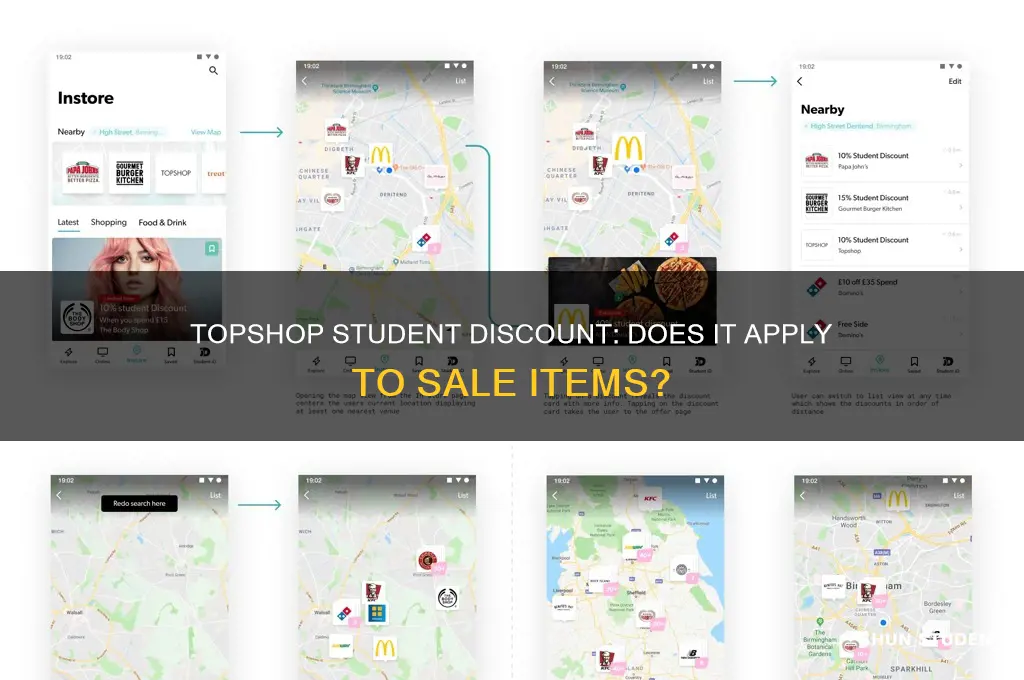 does topshop do student discount on sale items