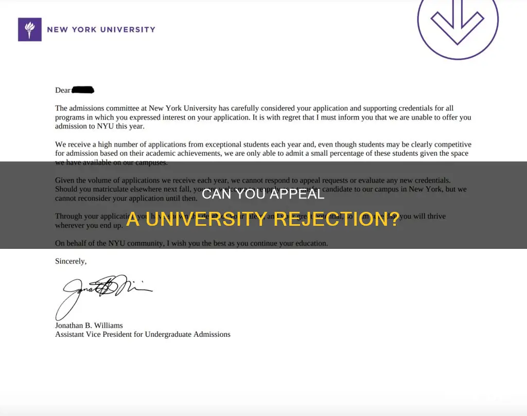 does university make an exception after rejecting a student