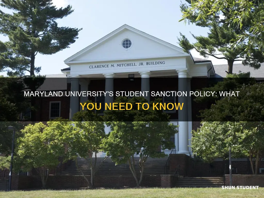 does university of maryland ask for student sanctions