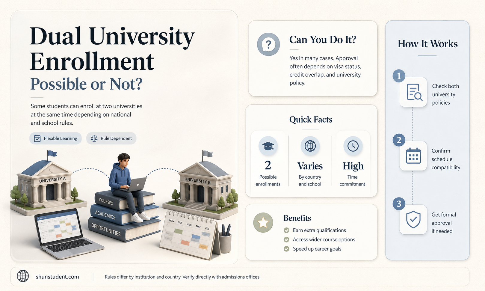 can a student take admission in two university