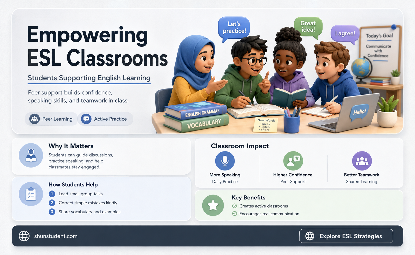 can a student help teach esl