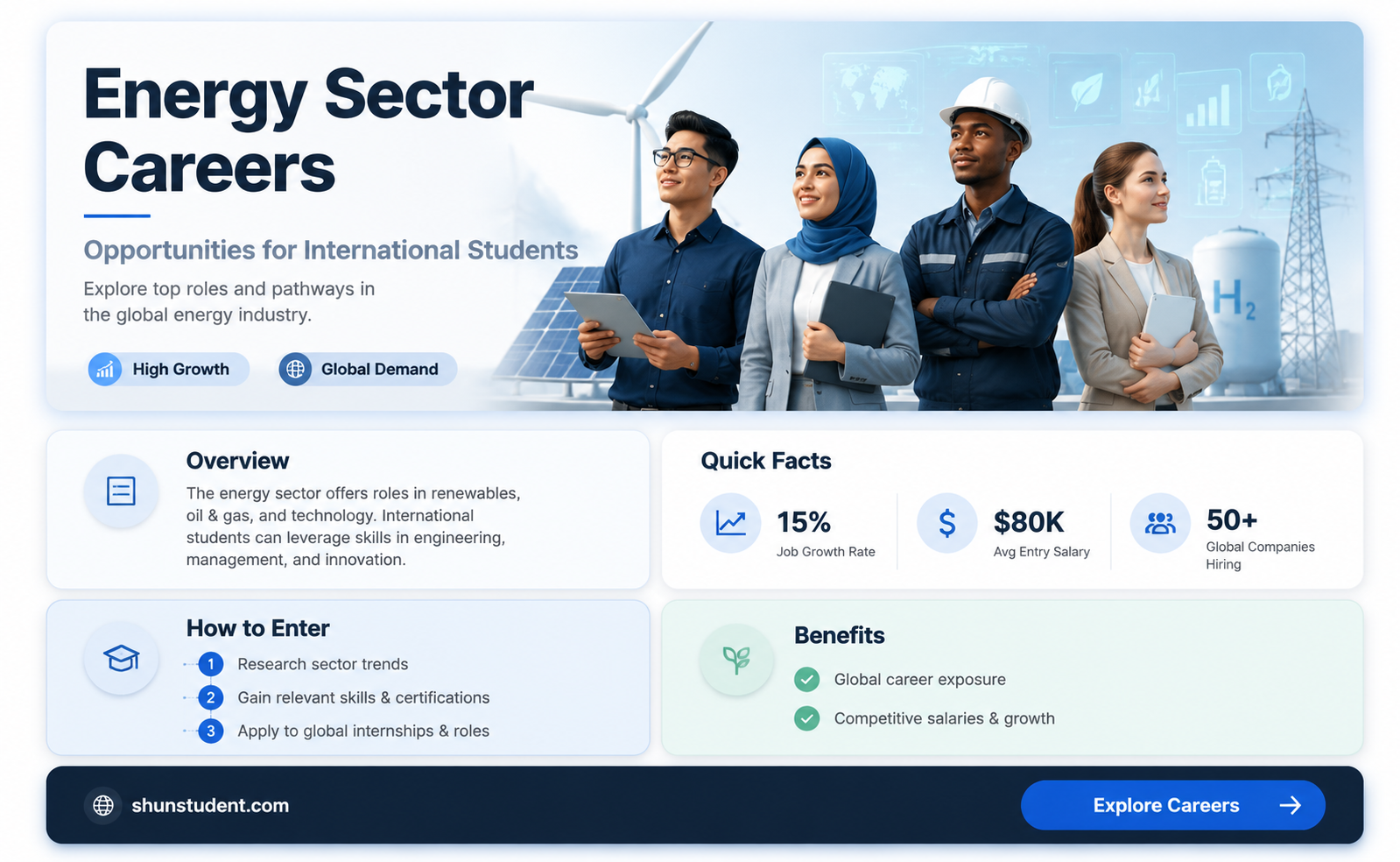 are there international students working in energy sector