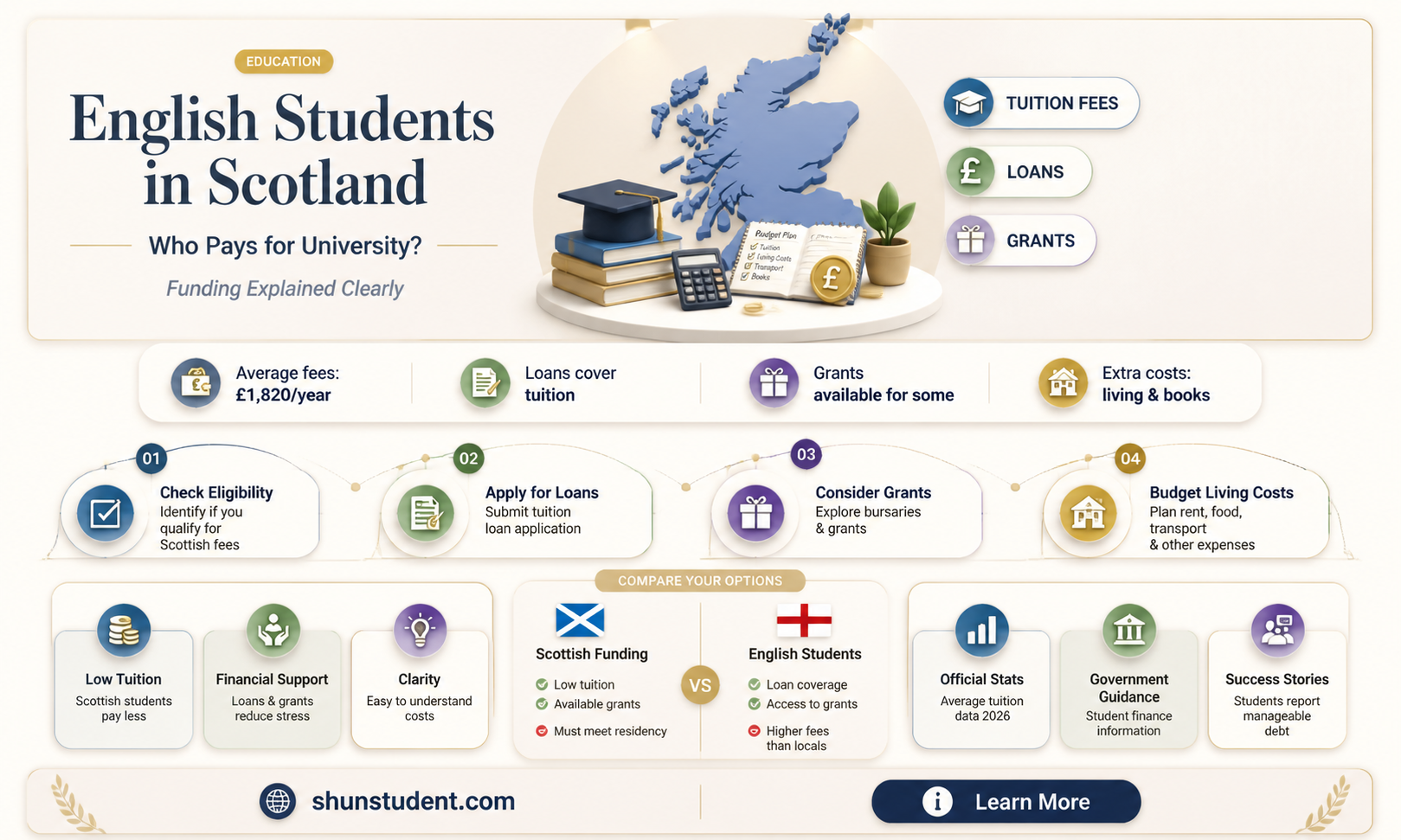 are scottish universities free for english students