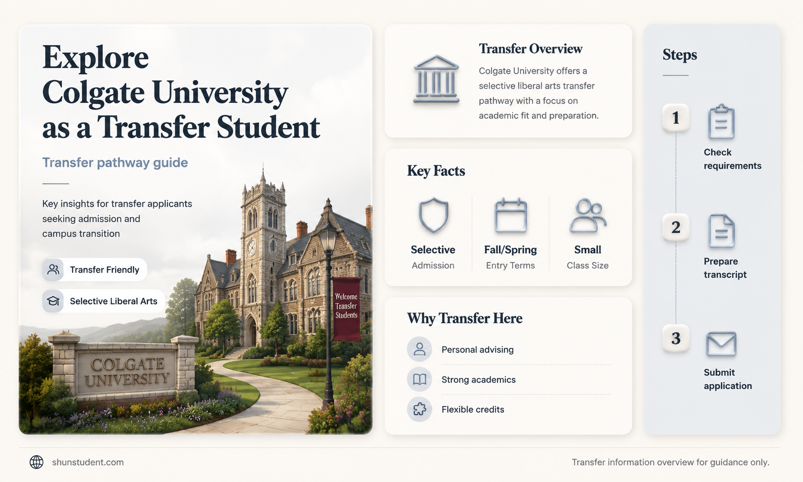 can a transfer students visit colgate university