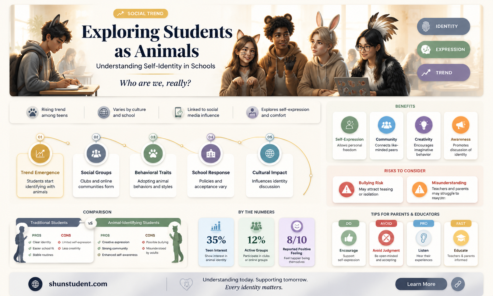 are students identifying as animals