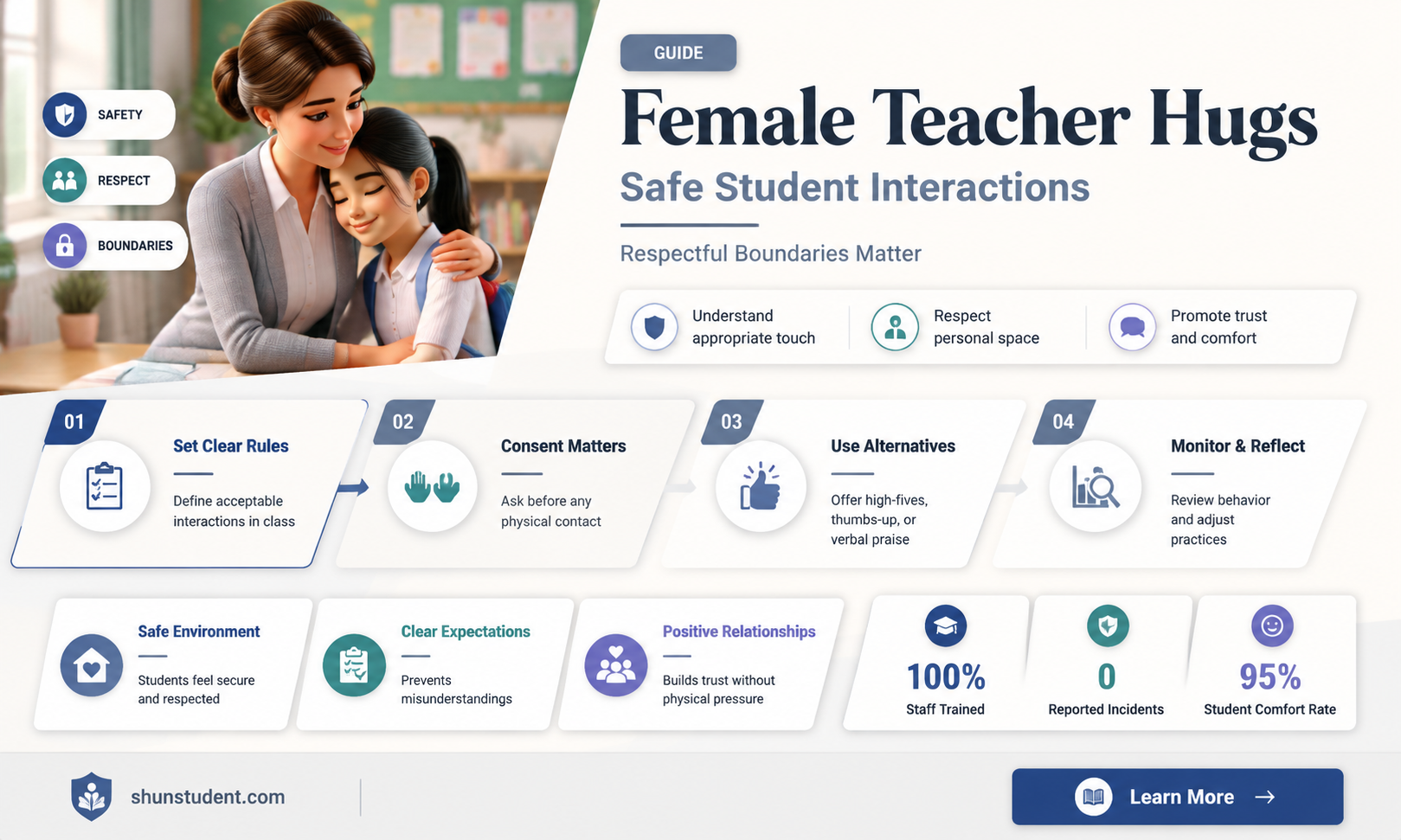 can a female teacher hug a female student