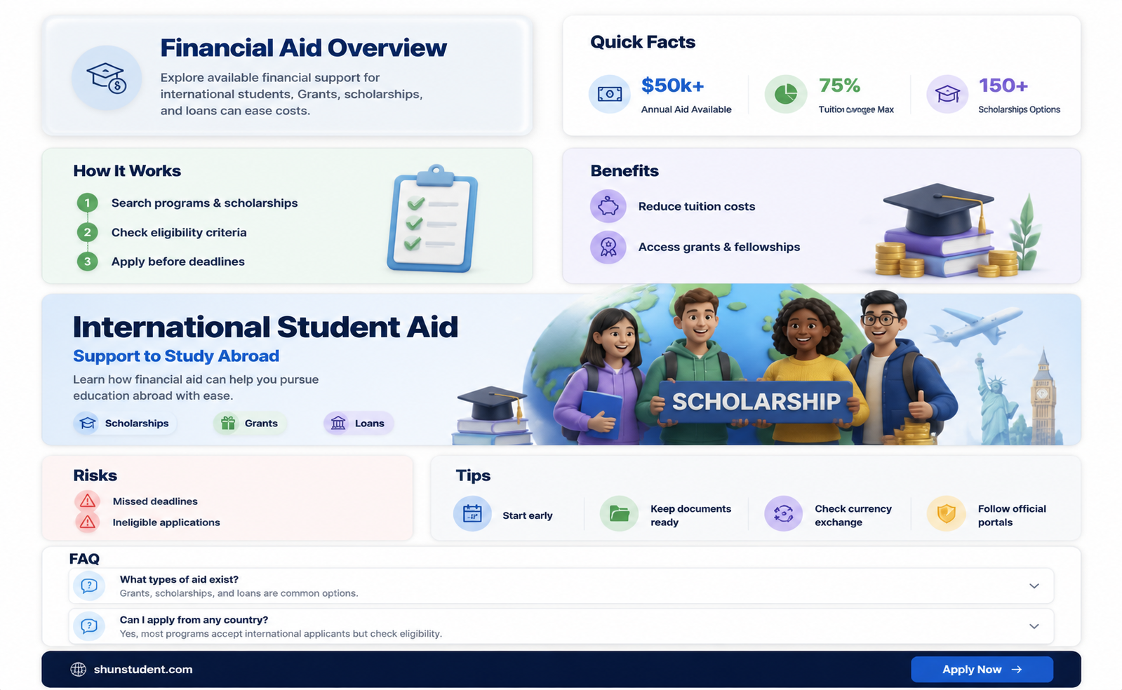 are international students entitled for finacial overages