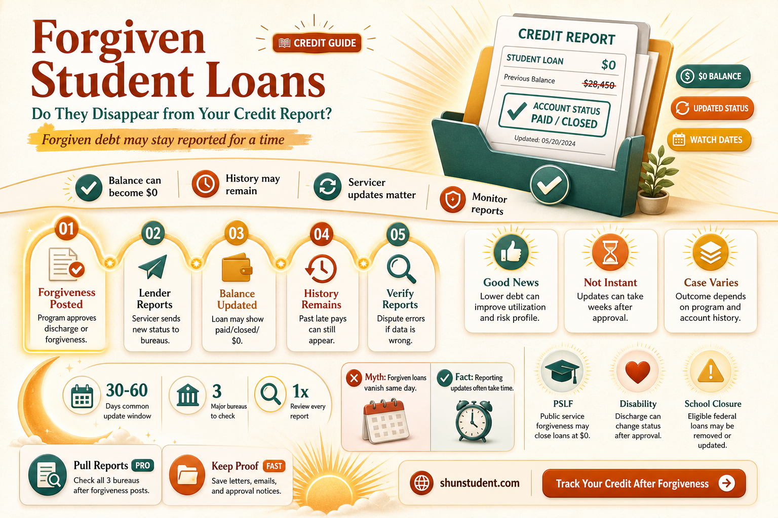 are forgiven student loans removed from credit report