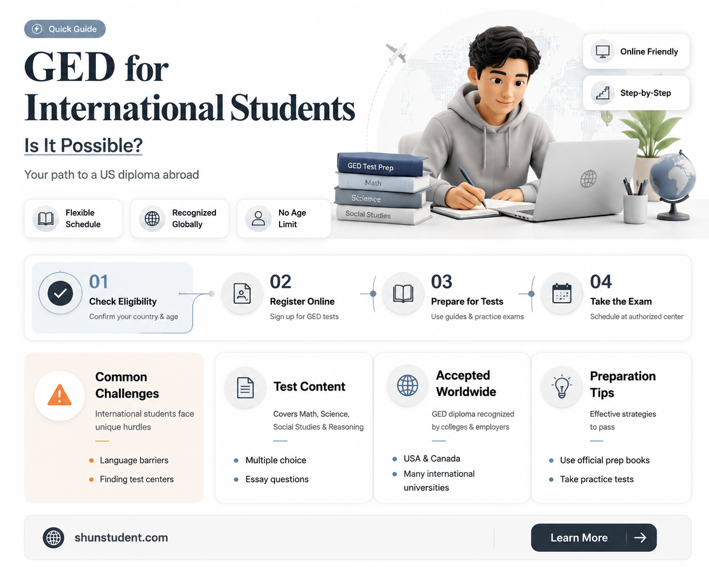 can a international student take ged from a brod