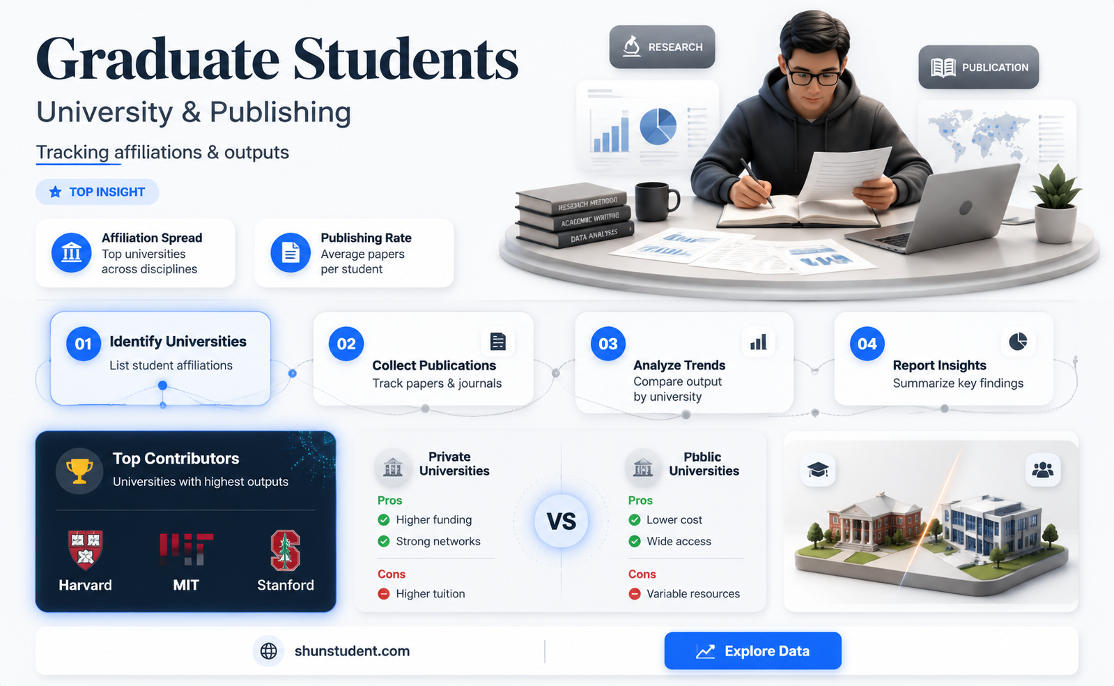 can a graduate student declare university affiliation when publishing