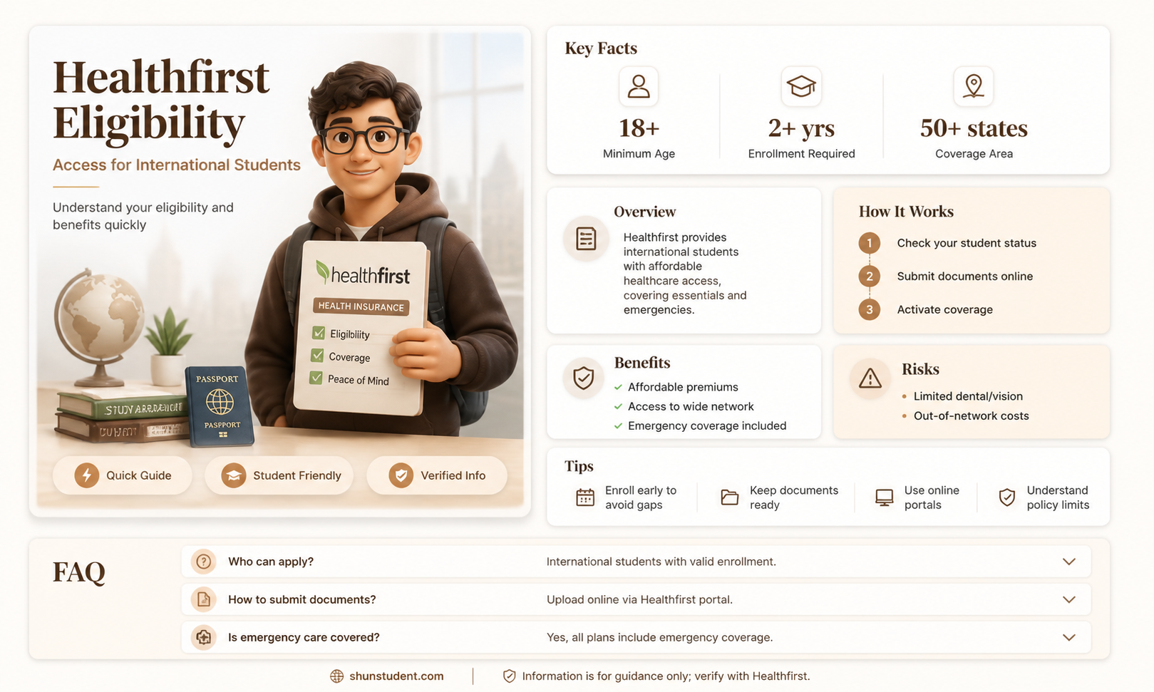are international students eligible for healthfirst