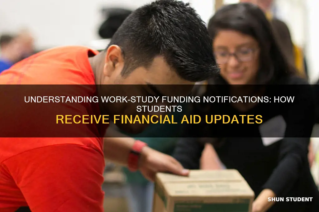 how are students notified that they will receive work-study funding