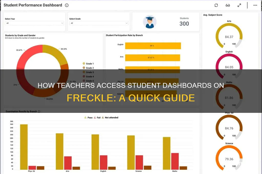 how can a teacher see the student dashboard infreckle