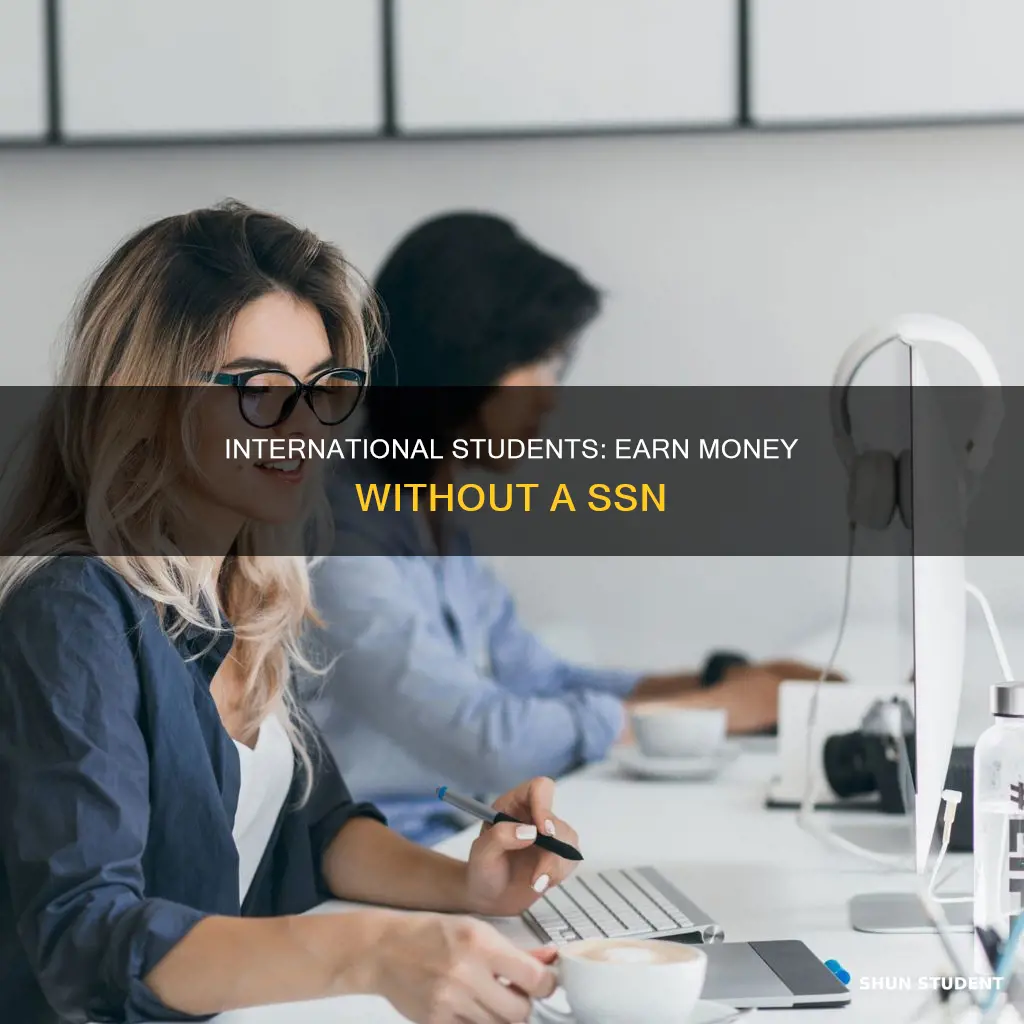 how can an international student earn a money without ssn