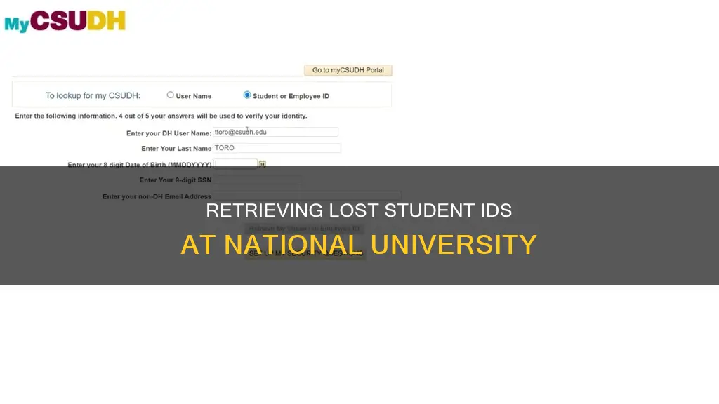 how can i retrieve my student id national university