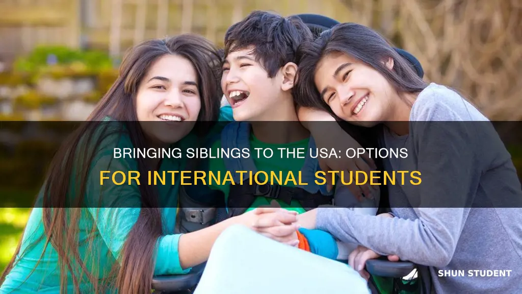 how can international students bring sibling to usa