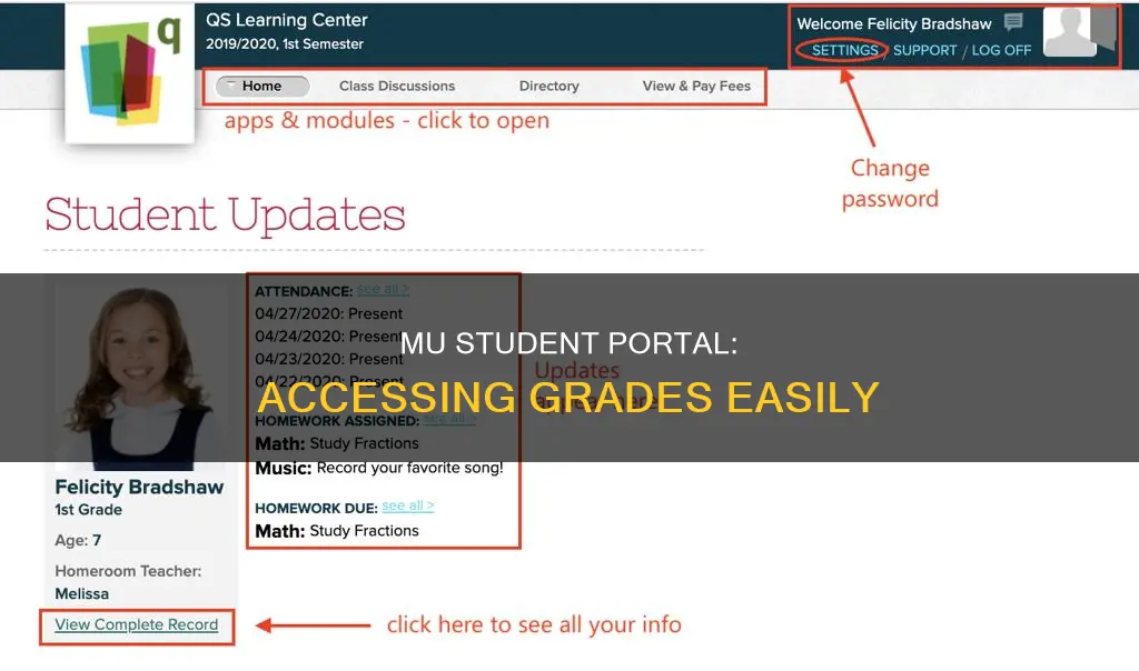 how can monster university students access their grades