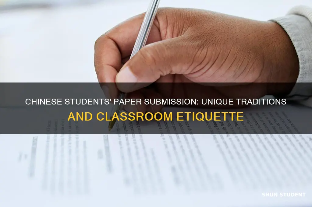 how chinese students turn in a paper to their teacher