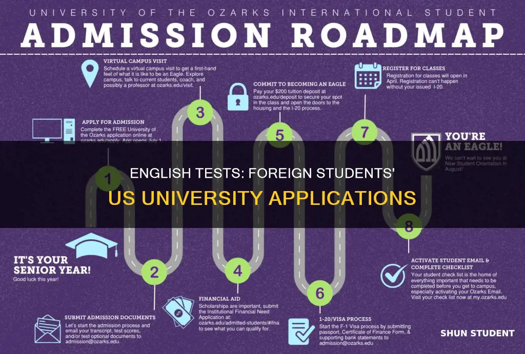 how do foreign students apply to us universities english test