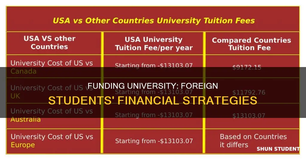how do foreign students pay for university