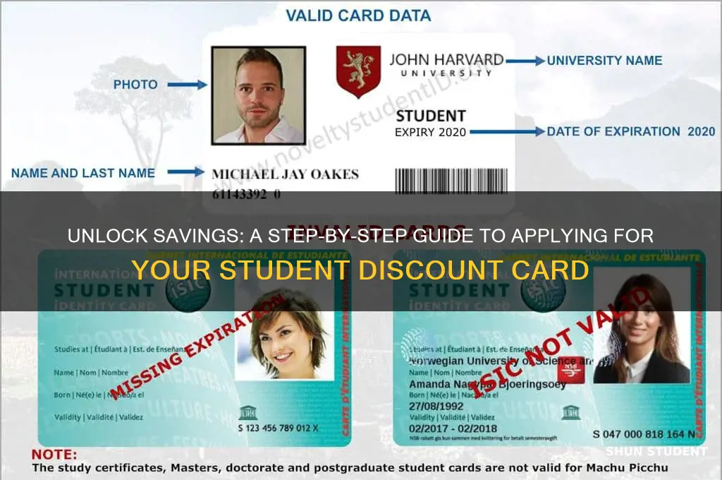 how do i apply for my student discount card