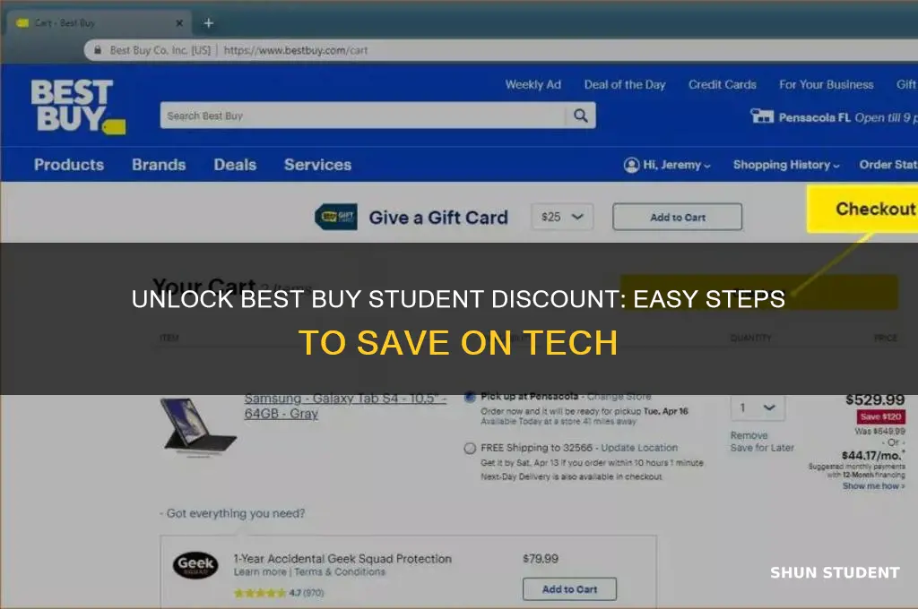 how do i apply student discount to best buy