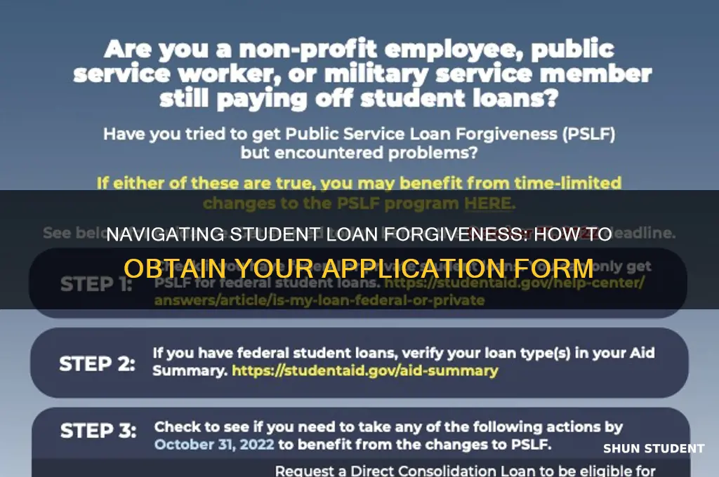 how do i get a form for student loan forgiveness
