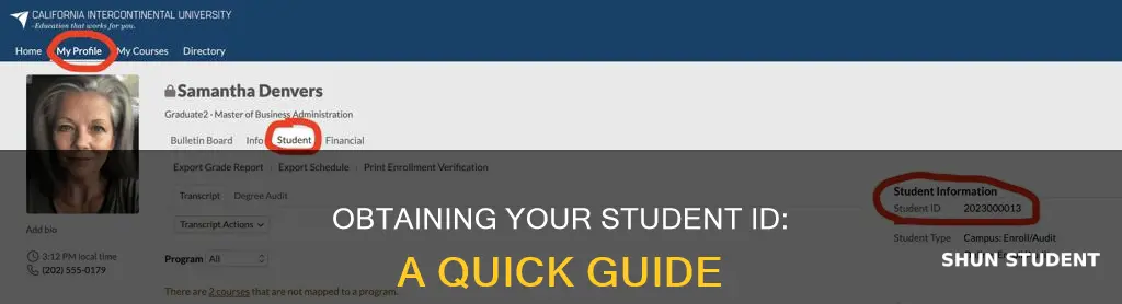 how do i get a student identification number from university