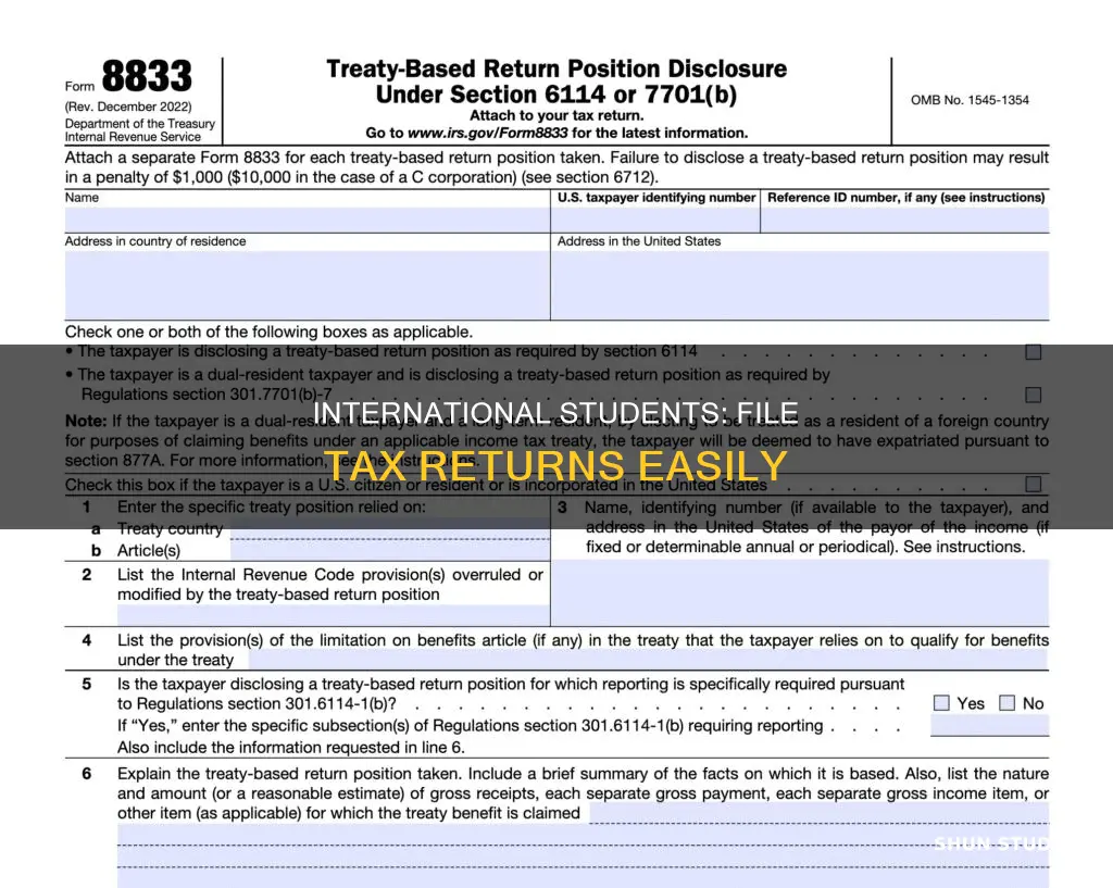 how do international student file tax return