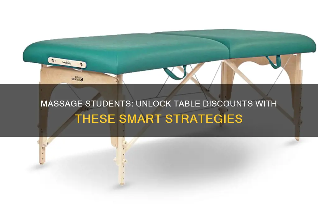 how do massage students get discounts on tables