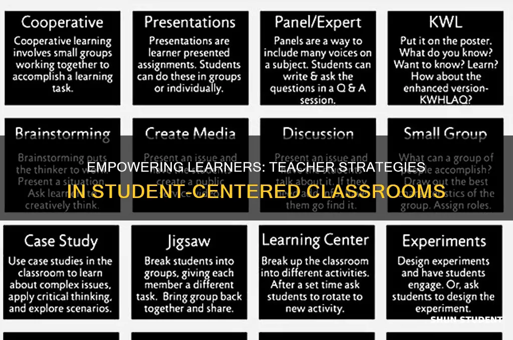 how do teacher support students in student centered environment